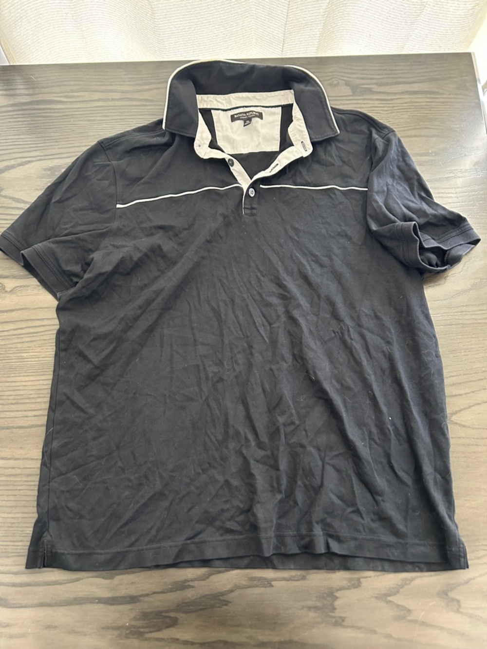 Banana Republic Black Polo with White Contrast Trim
